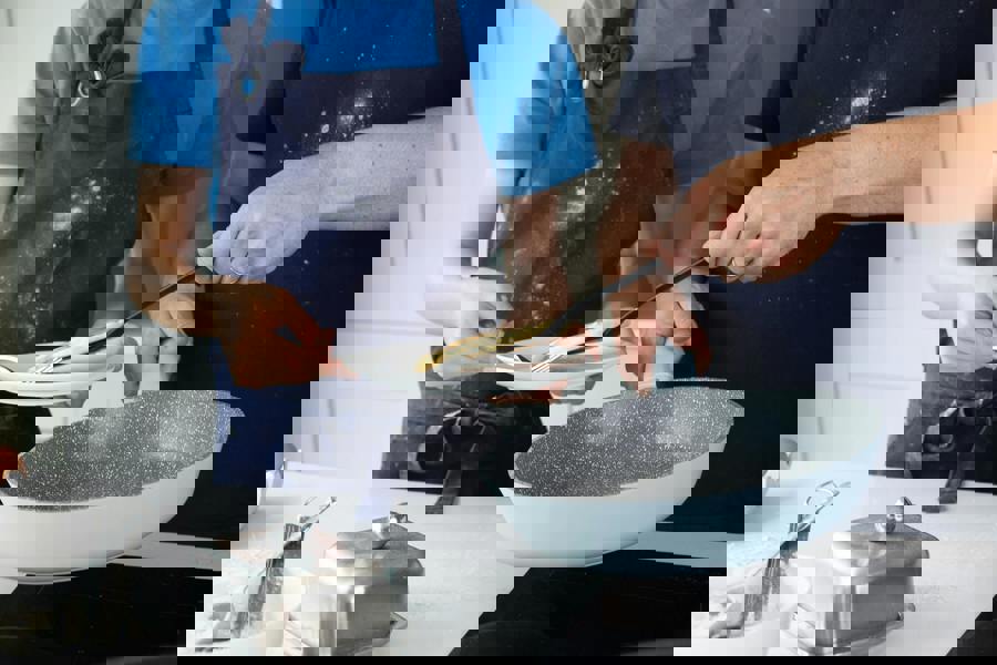 MasterClass Cast Aluminium Frying Pan Set, 26cm and 28cm 2pc Sky Blue Non-Stick Frying Pans with Soft Touch Handles