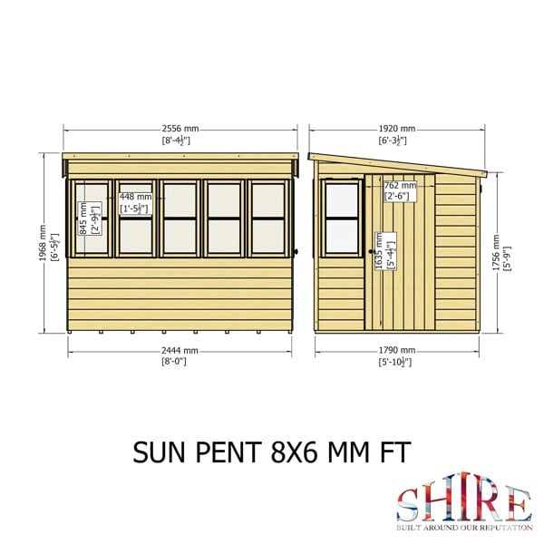 8x6 Sun Pent Potting Shed - Best Shed