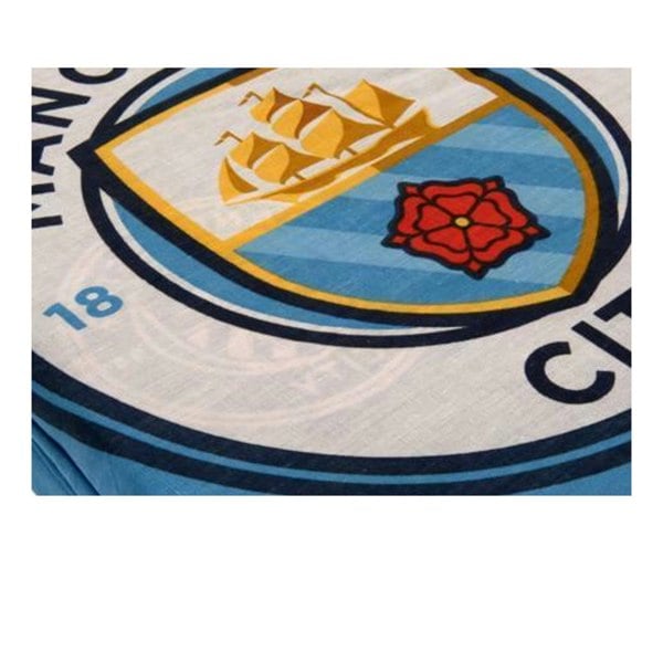 Manchester City FC Pulse Reversible Duvet Cover Set - Blue/White