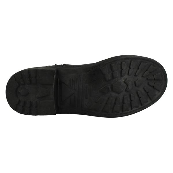 Spot On Ladies Spot On Mid Heel Quilted Biker Boots