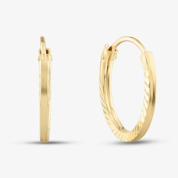 T. H. Baker 9ct Yellow Gold Sleeper Hoop Earrings 1.51.1879