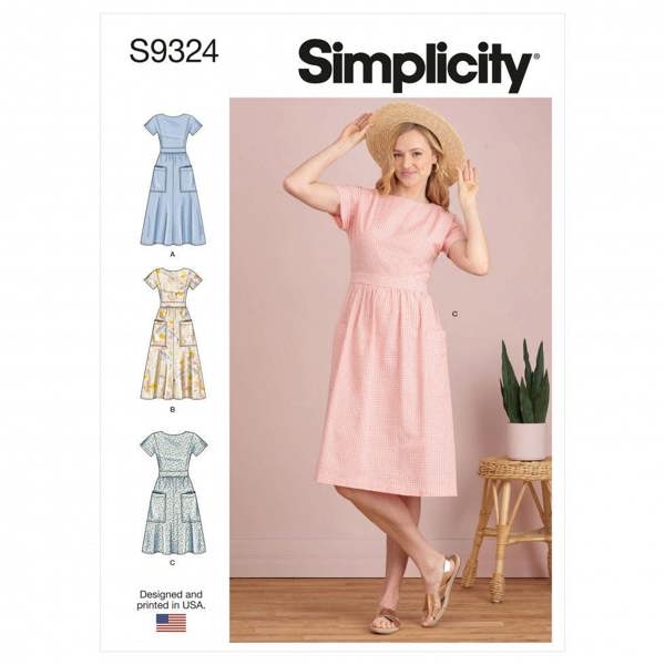 Simplicity Sewing Pattern 9324, Dresses for Women, H5 (6-8-10-12-14) - Easy