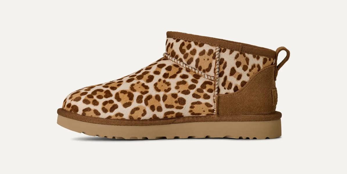 UGG Women's Classic Ultra Mini Plains Boot Felicity Leopard Jasmine