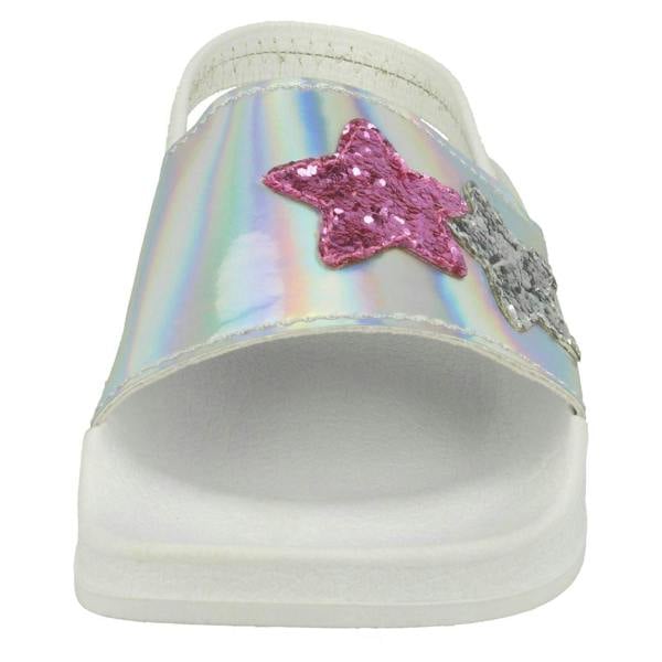 Spot On Girls Spot On Slingback Sliders With Glitter Star Design H0310