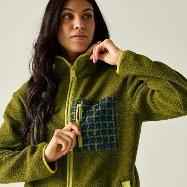 Regatta Womens/Ladies Orla Kiely Ecclipse Borg Fleece Jacket - Fur Green - 