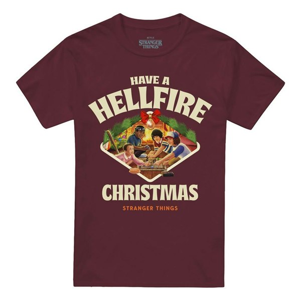 Stranger Things Unisex Adult Have A Hellfire Game Board Christmas T-Shirt - Burgundy