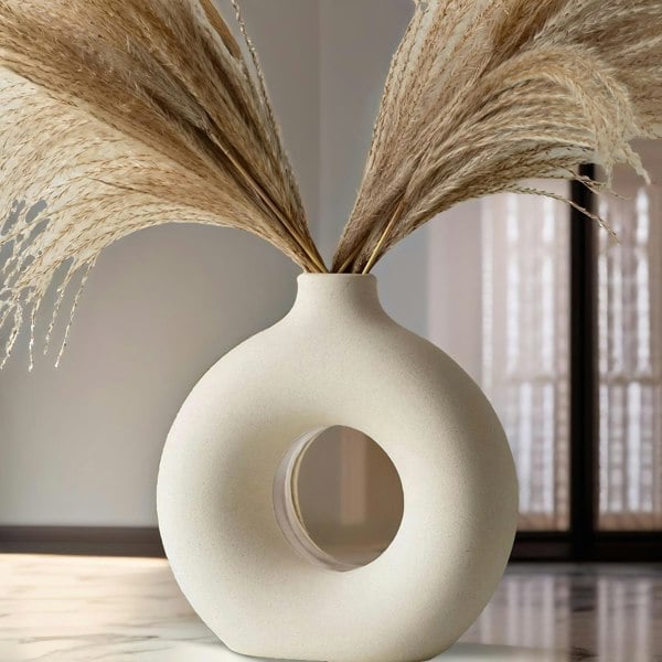 Donut Shaped Round Ceramic Vase - Rafaelo Mobilia