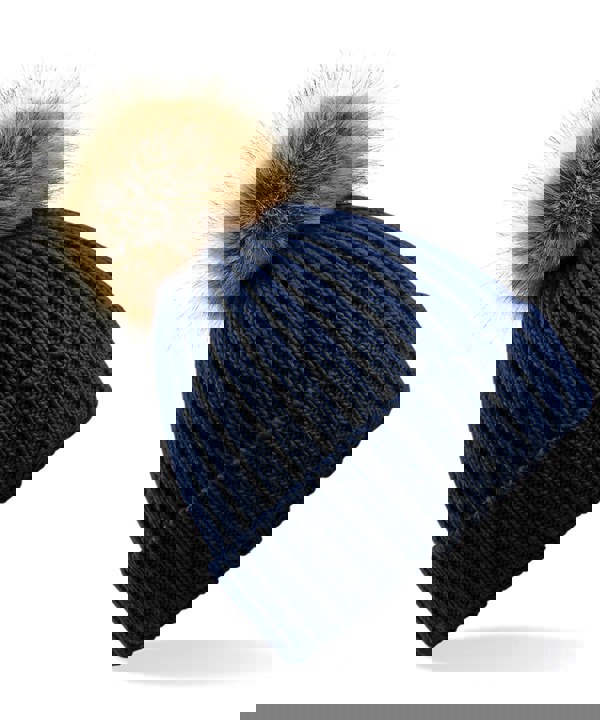 Beechfield Women's Snowfall Rib Knit Acrylic Pom Beanie {BC412}