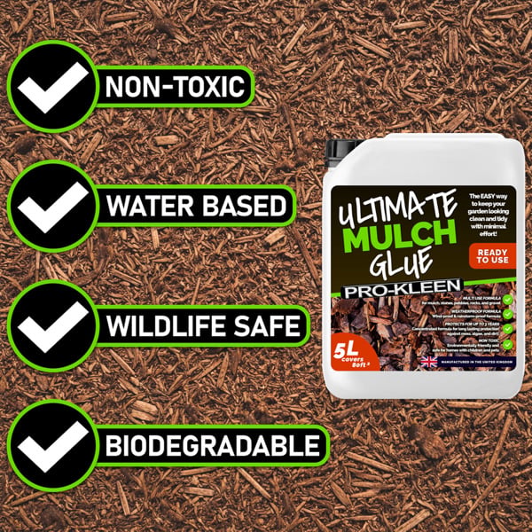 ProKleen Pro-Kleen Ultimate Mulch Glue 4x 5L (Covers 320 ft2) Binder For Gravel, Stones, Slate & Mulch