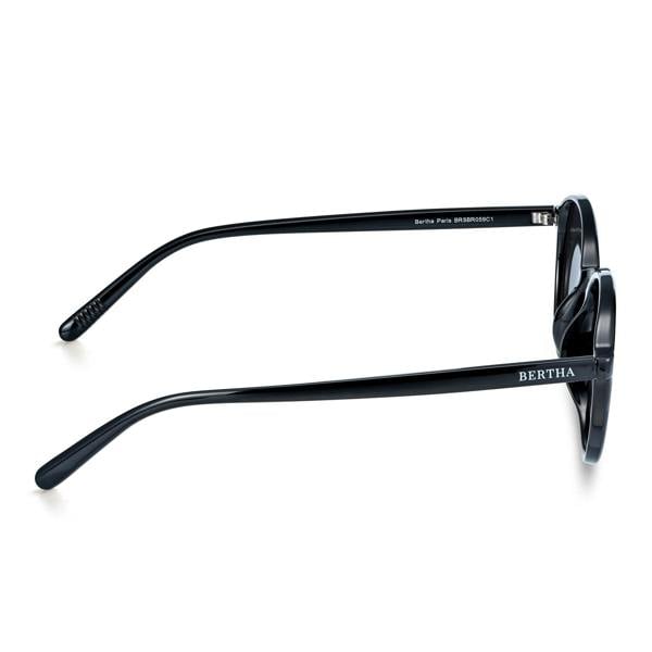 Bertha Paris Polarized Sunglasses - Black/Black - BRSBR059C1