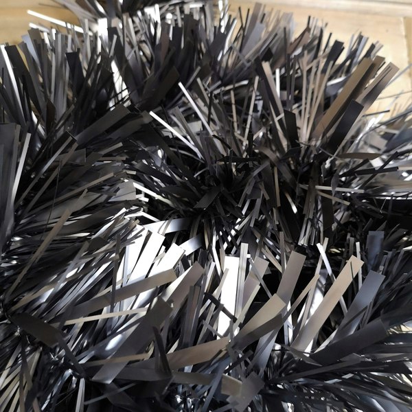 Samuel Alexander 2m x 15cm Chunky & Fine Mix Christmas Tinsel Garland in Matt Graphite