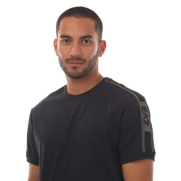 Emporio Armani EA7 Mens Series Logo Cotton T-Shirt - Navy - 