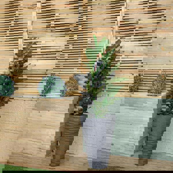 Samuel Alexander 33cm x 48cm Large Plastic Trojan Garden Plant Pot in Dark Grey