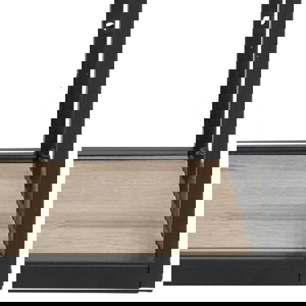 Furniture To Go Seaford Black Metal Wall Shelf with 3 Additional Sonoma Oak Shelves