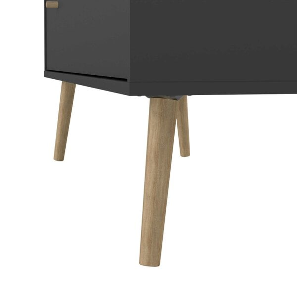 Wyld Haus Quietbloom Dark Grey Wooden Chest 4 Drawers