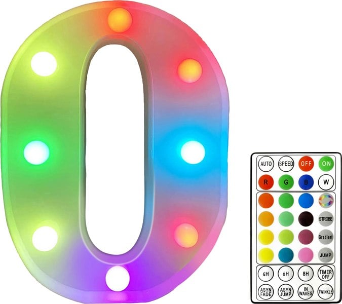 St Helens Battery Operated RGB Letter   With Remote Control Letter O