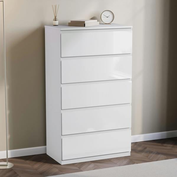 Vida Designs Glinton 5 Drawer Chest, Black