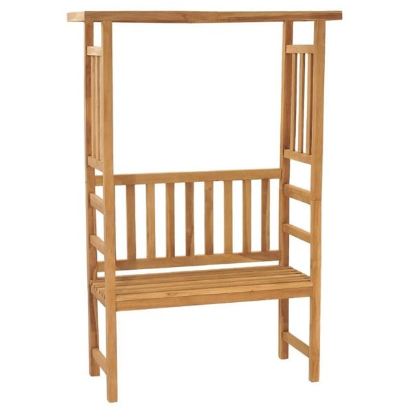 Berkfield Garden Bench with Pergola 115 cm Solid Teak Wood