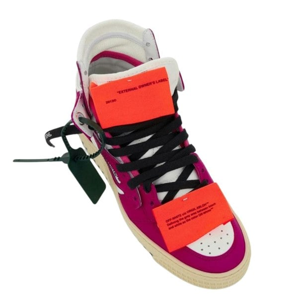 Off-White Off Court 3.0 Fuchsia High Top Leather Sneakers