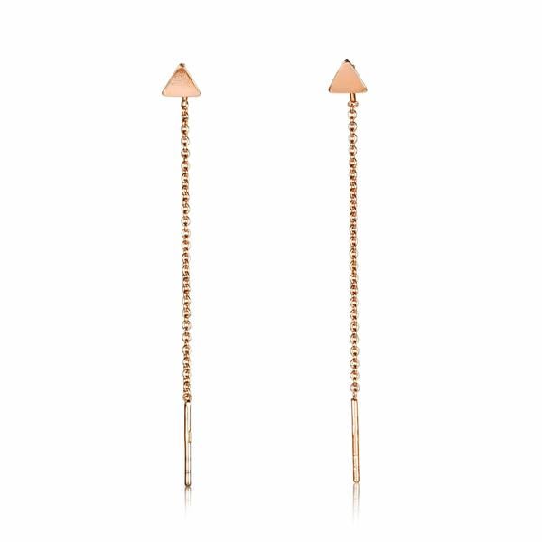namana Rose Gold Plated 925 Sterling Silver Dainty Long Chain Threader Earrings for Women