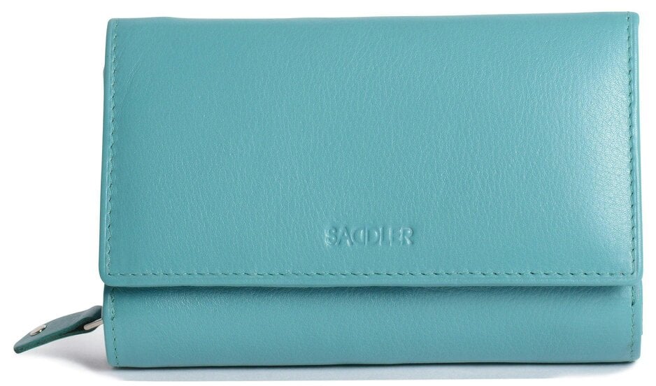 SADDLER Compact Trifold Leather Purse "Eleanor" – Handmade by Saddler | RFID Protected & Gift Boxed | 10 Card Slots & Rear Zip Coin Pocket