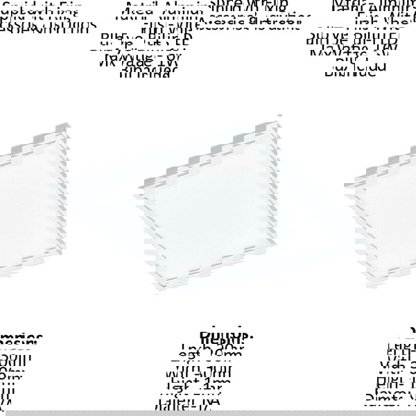 2 PACK Flush Ceiling Panel Light White Sqaure Tile 16W Built in LED 4000K Loops