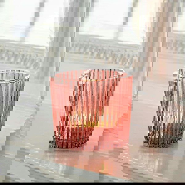 Paper High Pink Recycled Glass Tea Light Holder
