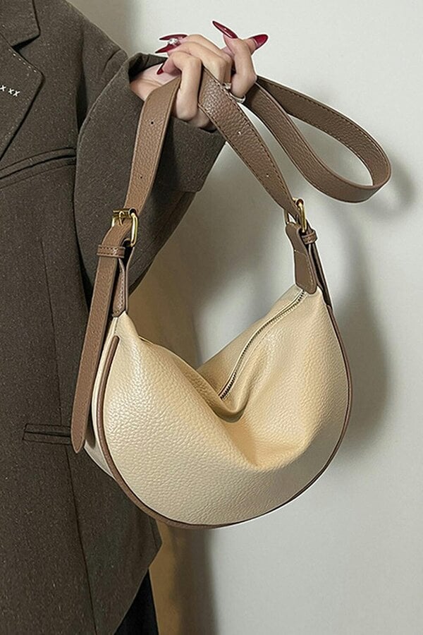 XY LONDON Crescent Shape Shoulder Bag With Crossbody Strap