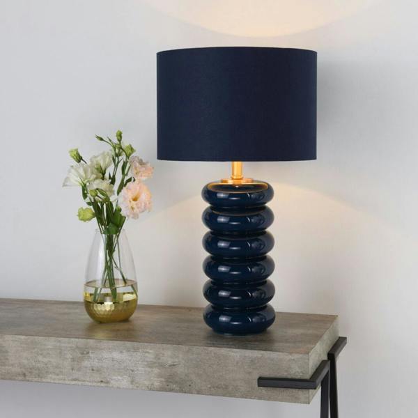 Pagazzi Lighting Portia Blue Glass Table Lamp