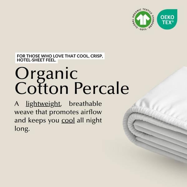 Ethical Bedding Cool & Crisp Fitted Sheet in White (Organic Cotton)