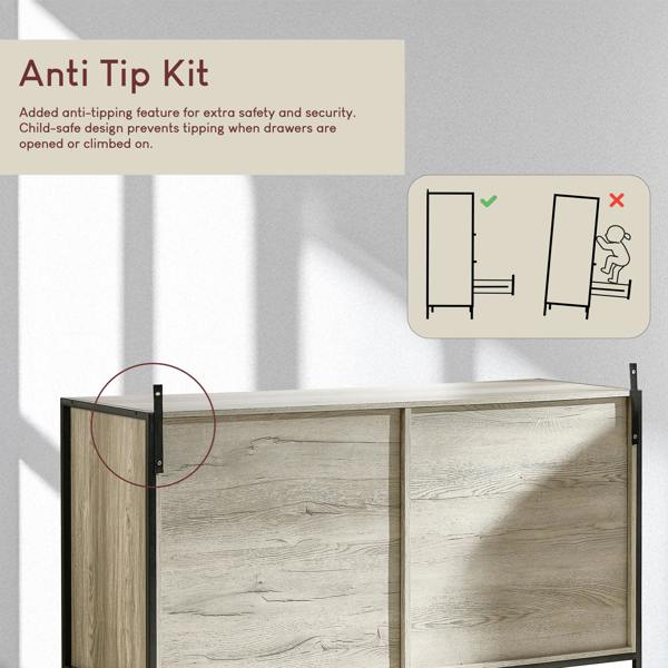 Vida Designs Brooklyn 6 Drawer Chest, Dark Wood
