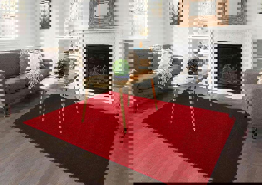 Smart Living Polyester Shaggy Rug - Burgundy