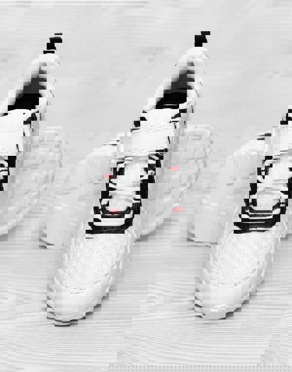 Disney Boys White Mickey Mouse Creeping Print Velcro Trainers