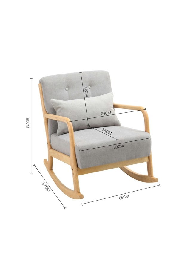 Living and Home Modern Buttoned Rocking Chair