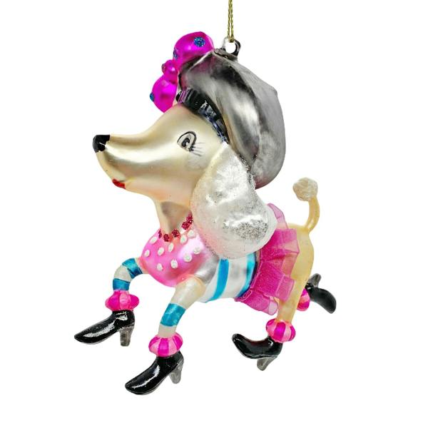 Ferncrest Trading French Poodle Christmas Tree Bauble
