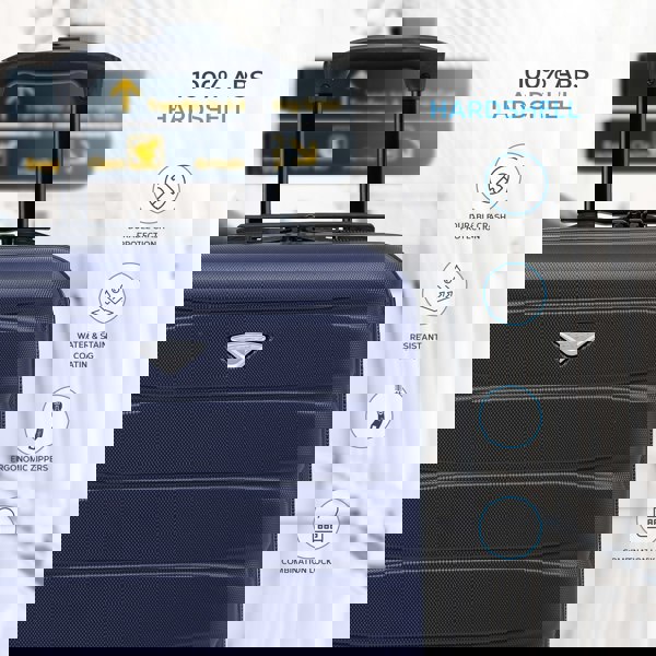 Flight Knight 45x36x20cm EasyJet Free Cabin Bag 2 Wheel Suitcase Hard Shell Carry On