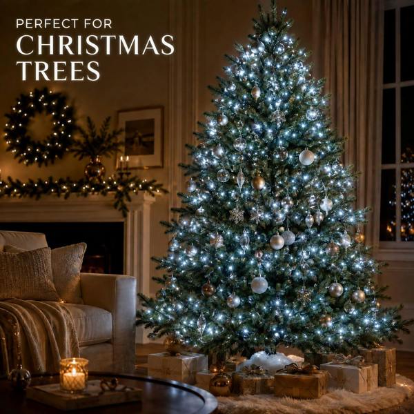 Cool White LED Fairy String Lights with Green Cable, 8 Modes, Memory and Auto Timer image 8