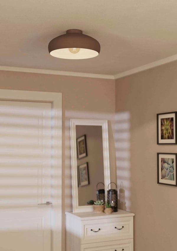 EGLO Mogano Round Mocha-Coloured Ceiling Light