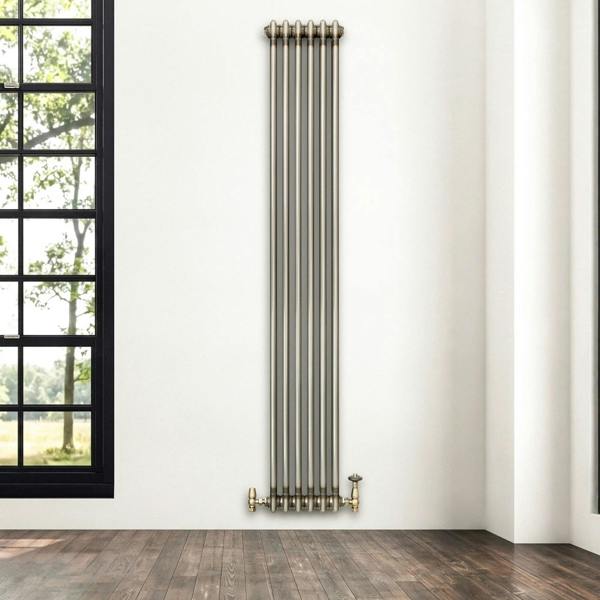 Monstershop Traditional 2 Column Radiator - 1800 x 290mm - Raw Metal