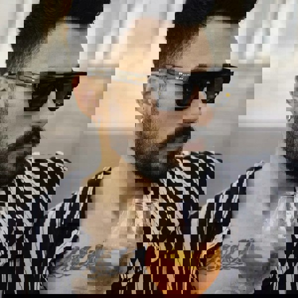 De-Gamme Valencia - Brown Rectangle Thick Frame Polarized Sunglasses