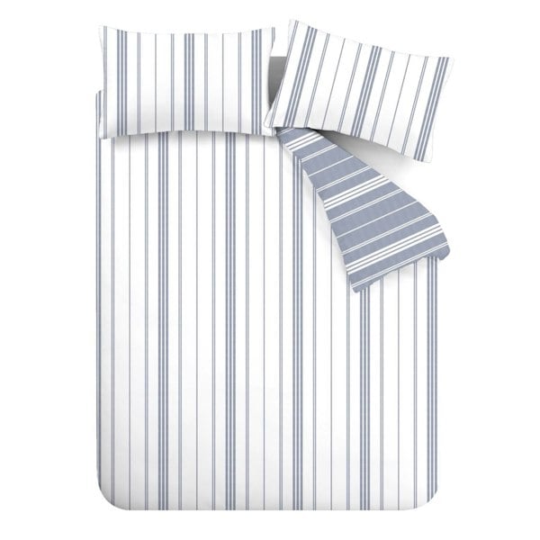 Catherine Lansfield Harbour Stripe Blue Duvet Cover Set
