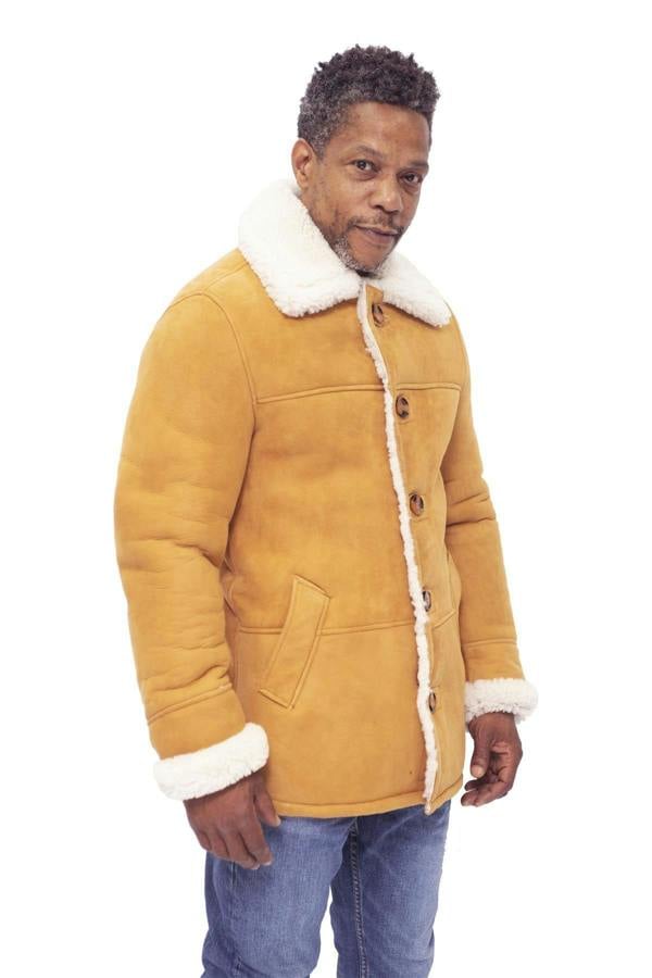 Infinity Leather Mens Classic Sheepskin Car Coat-Leyton