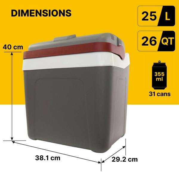 Koolatron 24L Electric Cool Box Warmer Mini Car Fridge Portable Iceless Cooler for Travel Camping