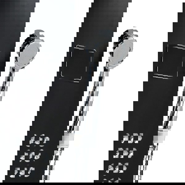 Living and Home Stainless Steel Shower Panel with LED Temperature Display and Hand Shower