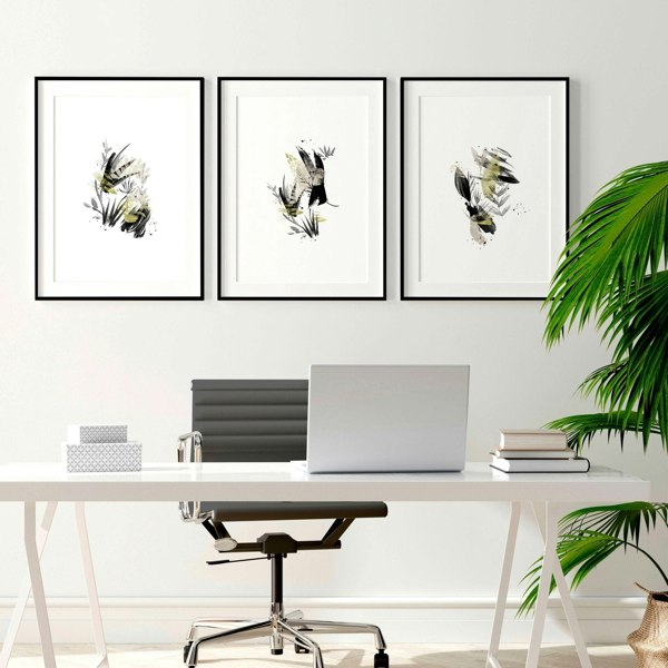 Wall pictures for office | set of 3 wall art prints