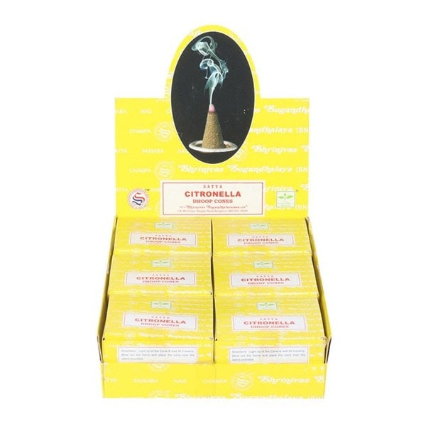 Serano 12 Packs of Citronella Dhoop Incense Cones by Satya
