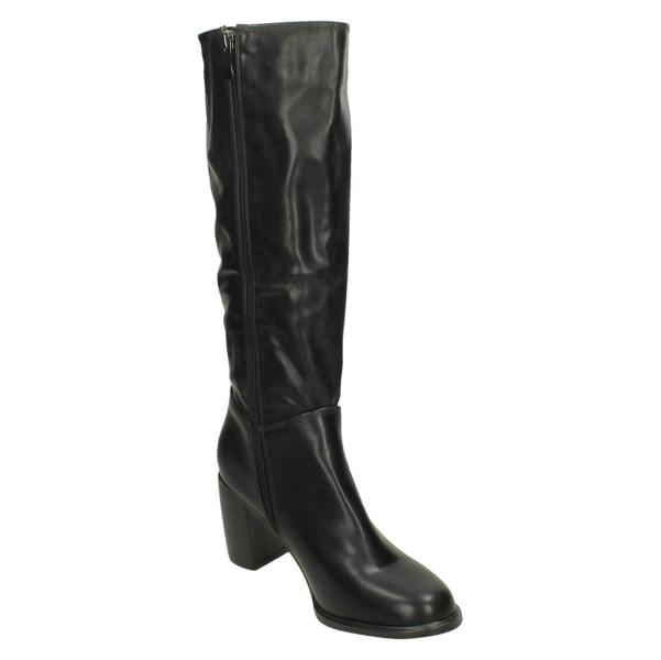 Spot On Ladies Spot On Knee High Heeled Boots