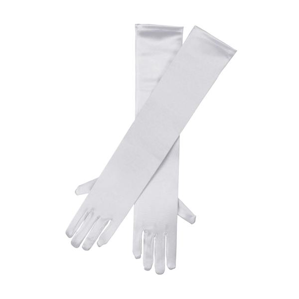 Bristol Novelty Womens/Ladies Satin Feel Long Gloves (1 Pair) - White