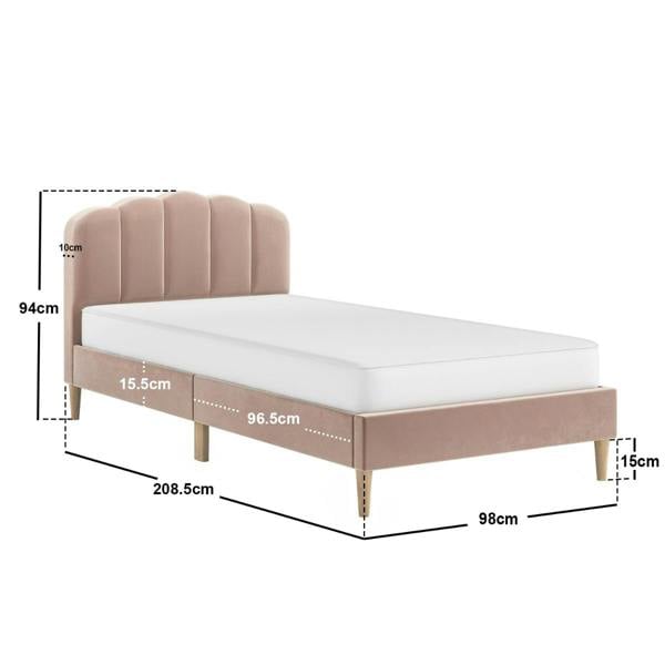 Flair Scallop Velvet Bed Frame