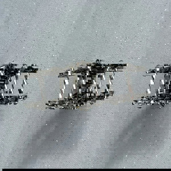 Silver claw hair clip, clear crystal embellishments, sparkling jewelled design, secure grip fastening, elegant decorative hair accessory, vintage inspired style, chic statement piece, gift for her
